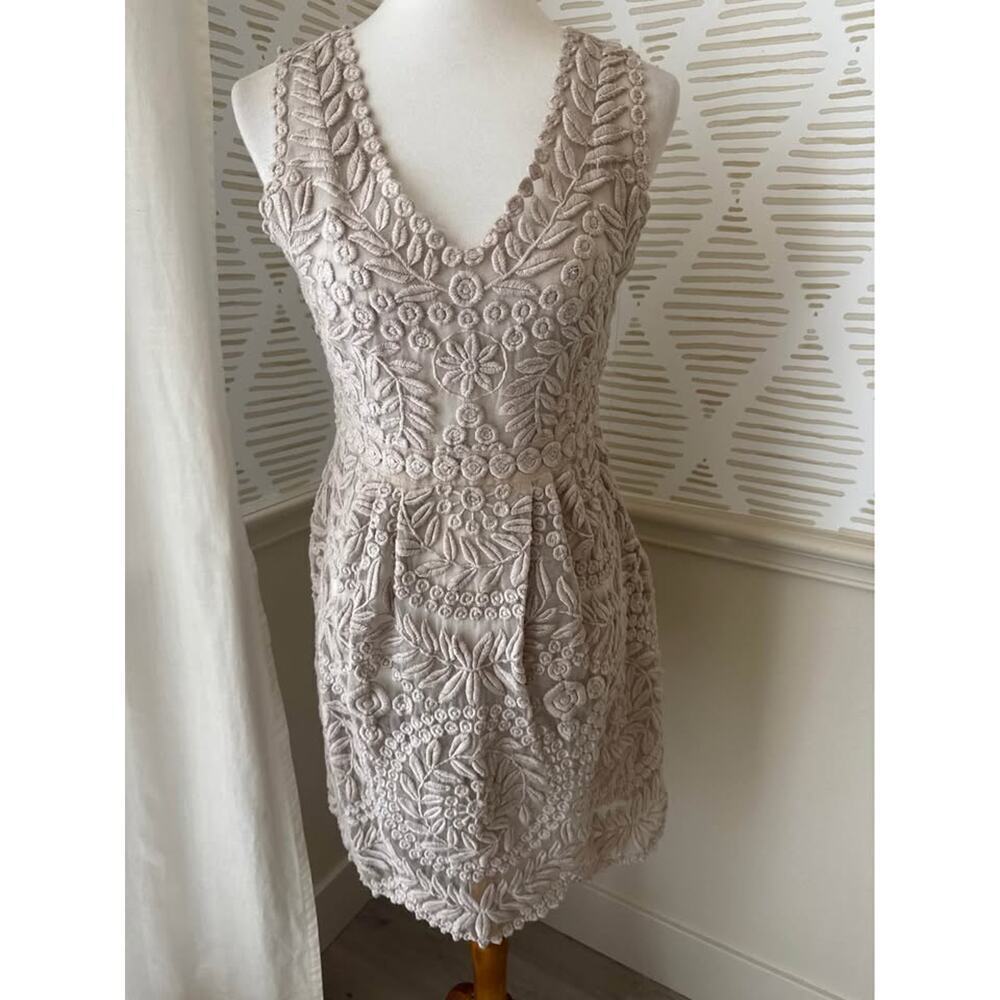 Anthropologie Yoana Baraschi Size 6 Veiled Alder Gossamer Silk Intricate Dress - Picture 2 of 8